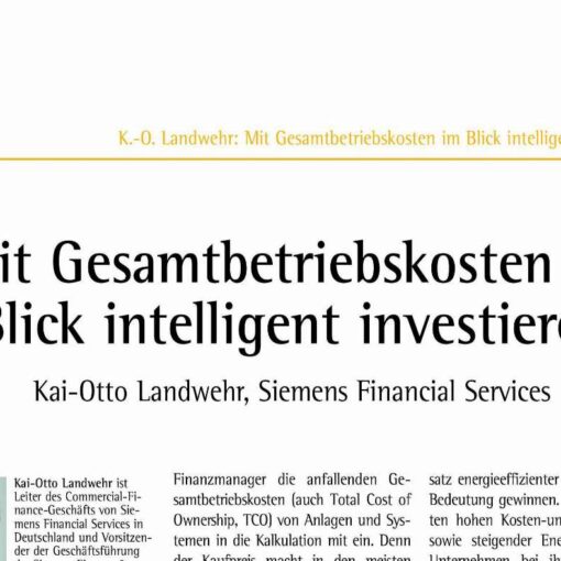 Intelligent Investments with View on Total Operating Costs